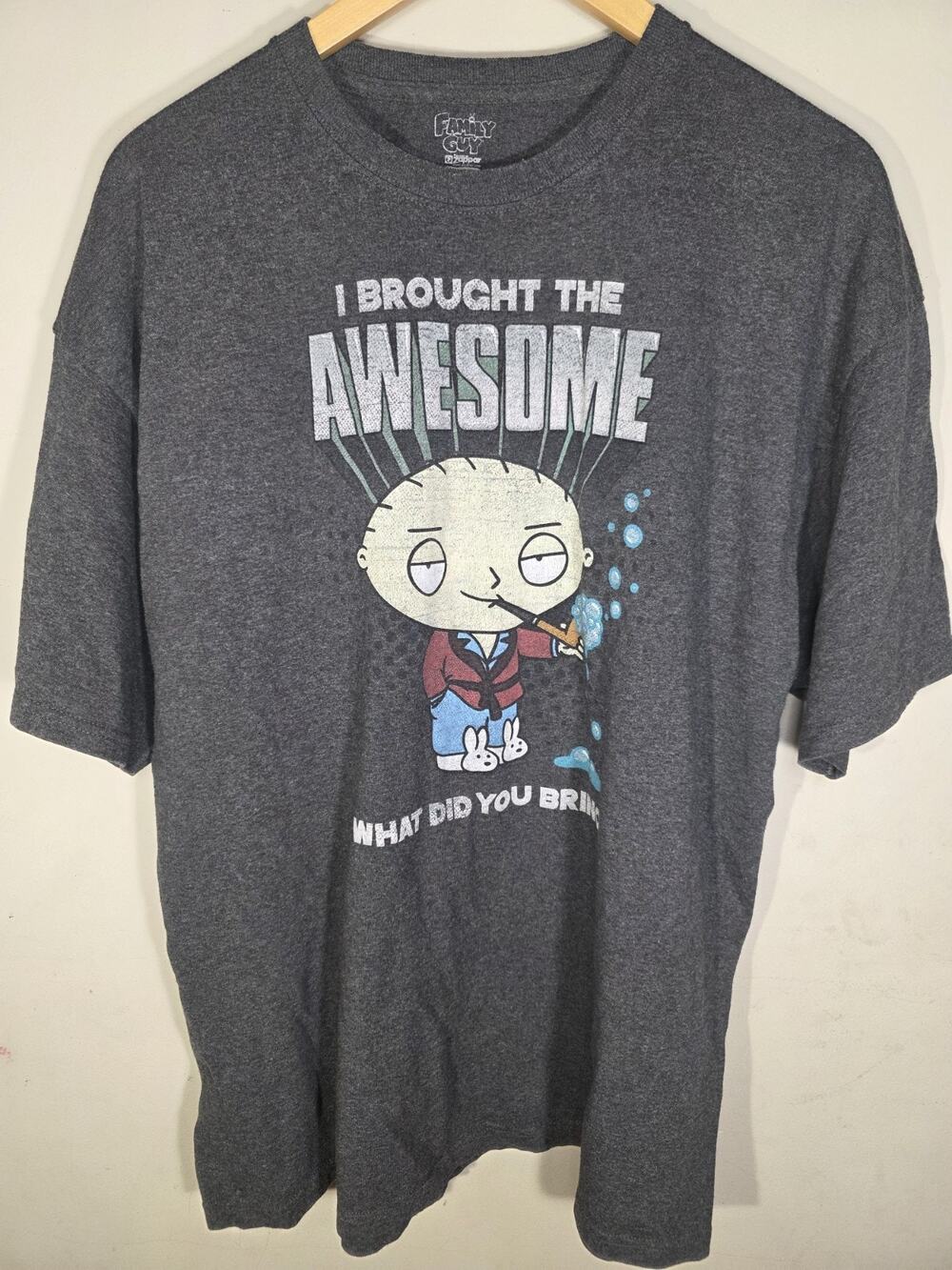 Family Guy Stewie Griffin T-Shirt 2XL I Brought The Awesome Graphic Gray Mens